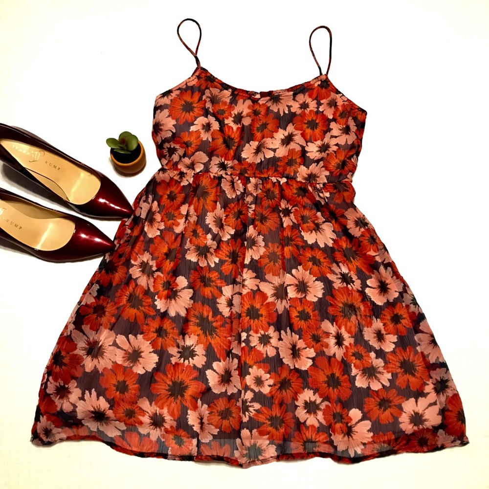 Zara Floral Lined Babydoll Dress 👗 - Picture 2 of 3